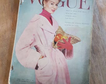 Vtg original 1950s vogue magazine