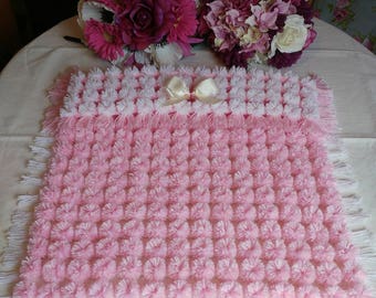 handmade pompom blanket