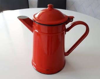 Vintage enamel coffee pot from the 60s