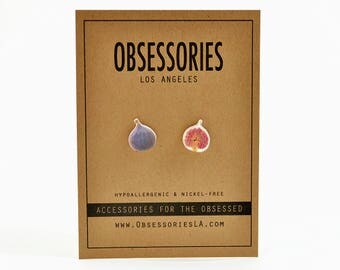 Fig Jewelry Fig Earrings Fig Accessories Fig Gift Fruit Stud Earrings Fruit Earrings Fruit Jewelry Fruit Accessories Miniature Food Earrings