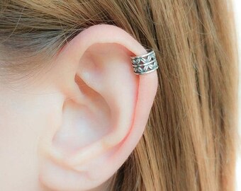 SALE - Ear Cuff Silver-No Piercing Earring-Ear cuff no piercing-Helix Ear Cuff Silver-Boho Ear Cuff-Ear Cuff Earring-Tribal Ear Cuff