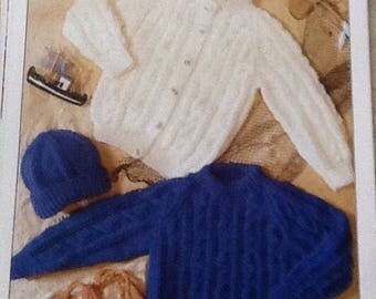 Brand new Peter Gregory children's Aran knitting patterns vintage style infant toddler fashion kidswear gift for her for him pregnancy