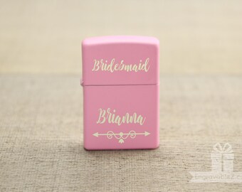 Pink Engraved Zippo Lighter