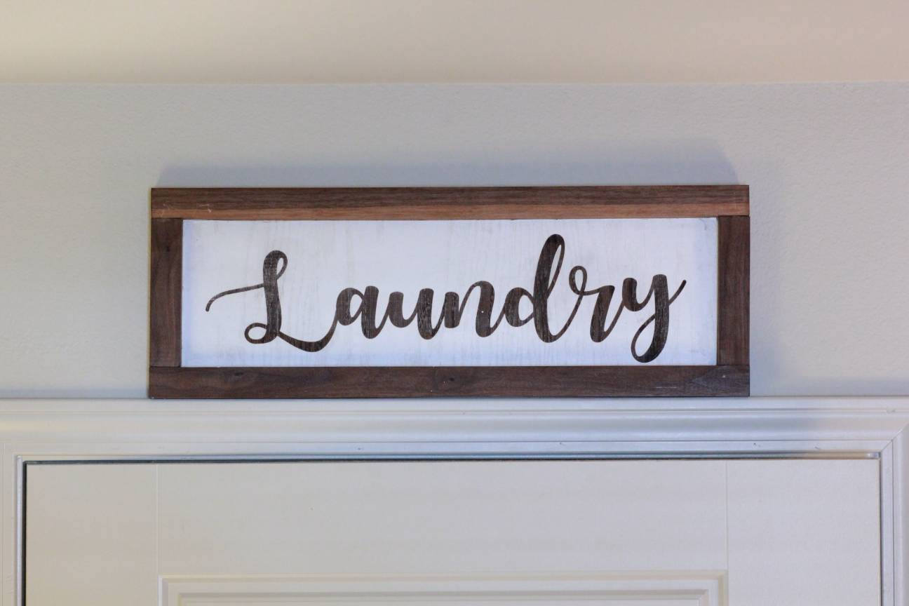 Laundry Sign  Solid walnut frame, Wall hanging, Wash room sign, Laundry room decor  Naked Wood 