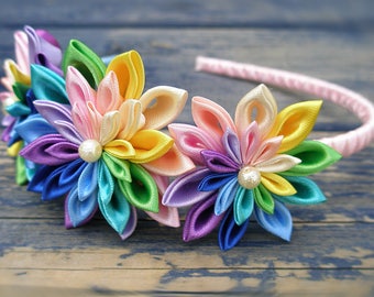Rainbow headband Rainbow baby headband for babies Rainbow girls hair accessory Gift|for|baby Girl gift|for|girl Rainbow hair bow for toddler