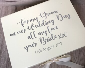 Groom Wedding Day Keepsake Box, Grooms box, wedding day gift, A4 keepsake box, gift box