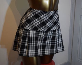 Mini skirt grunge 1990's Britney Spears style 10 UK schoolgirl / / Mini Skirt vintage 1990 grunge Plaid schoolgirl sexy cosplay M
