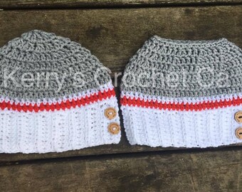 Work Sock-Beanie-Messy Bun Hat- Crochet-Pattern
