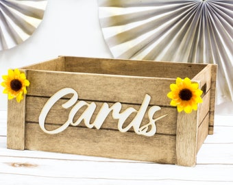 Sunflower Card Box Rustic Wedding Card Box Banner Wedding Decor Wooden Card Box Wedding Card Box Chest Sunflower wedding