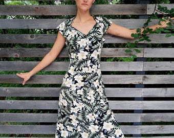 80s Floral Maxi Dress, Vintage Cut Out Dress, Floral Cut Out Dress, Floral Maxi Dress, Vintage Floral Dress, Medium Floral Maxi Dress