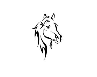 Pretty horse head download, unique equine svg, dxf, eps, ai, png, instant download, equestrian svg, equine horse download file, horse head