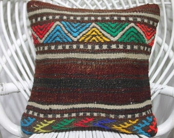 kilim pillow 14x14 coussin géométrique kussens kelim turkish throws cushion embroidery kilim pillow 14x14 anatolian kilim pillow 485