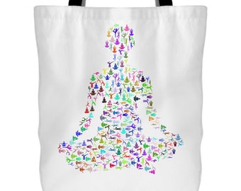 yoga bag, yoga tote bag, yoga tote, yoga mat bag, tote bags, womens tote bag, yoga pose tote bag, yoga gear, yoga gifts, yoga girl, yoga
