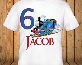 Thomas the Train Birthday Shirt - kids Birthday Shirts - Personalized Shirts - Custom Shirts - Kids - Birthday Shirts-