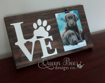 Dog Picture Frame.Dog Frame.Pet Picture Frame.Love Paw Frame.Paw Print Picture Frame.Dog Lover.Dog Decor.Dog Lover Gift.Dog Photo Frame