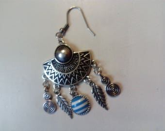 Silver dream catcher earring