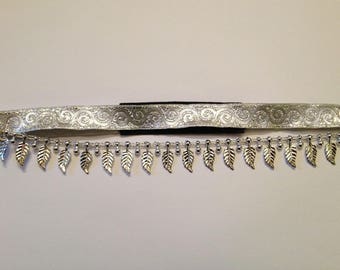 silver leaf headband