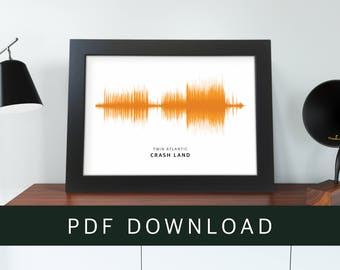 PDF Soundwave Digital Download Custom Design Printable Artwork Sound Wave Art