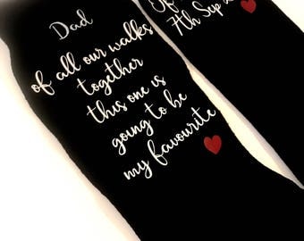 Father Of The Bride Socks, Of All Our Walks This One Is My Favourite, Wedding Socks, Personalised Socks, Groom Socks, Wedding Gift
