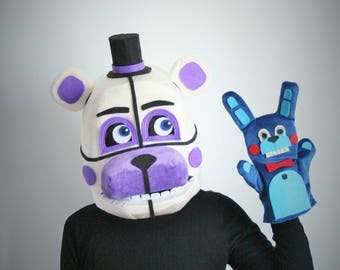 Funtime Freddy Fazbear mask with puppet, Five nights at Freddys mask, fnaf mask