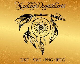 Arrow Dream Catcher Cutting Files SVG PNG jpg dxf ClipArt Instant Download iron on heat transfer shirt,Feathers Dreamcatcher svg