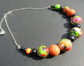 Clay polymere.collier beads necklace. Choker. Necklace fantaisie.pendentif.