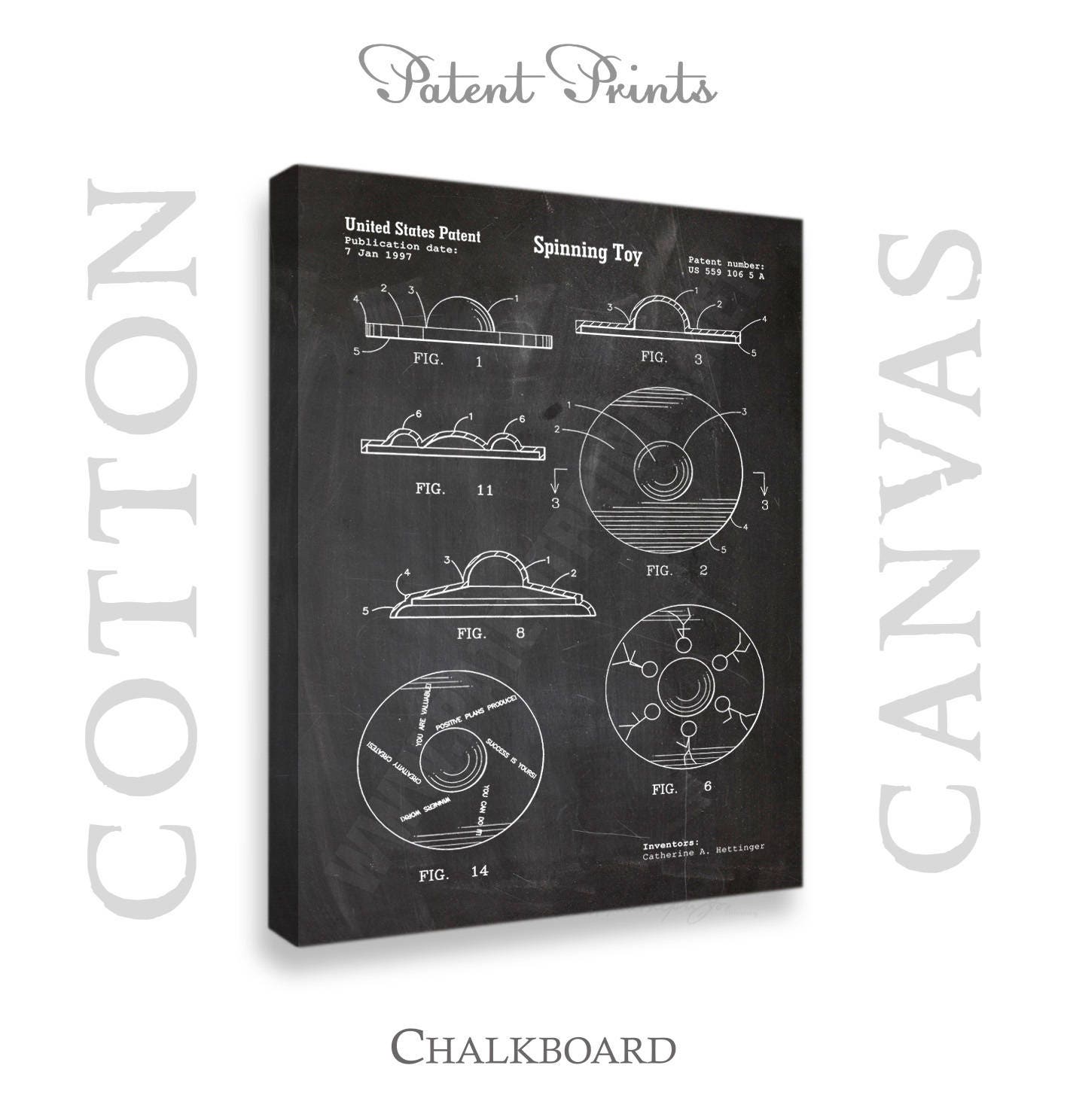 Canvas First Fidget Spinner Patent Print Canvas Wall Art