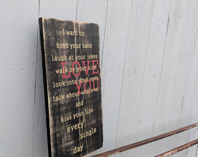 Love You Sign - Rustic Love Sign - Valentine's Gift - ANNIVERSARY GIFT - WEDDING Gift - For Him - For Her - Rustic Home Decor - Valentine -
