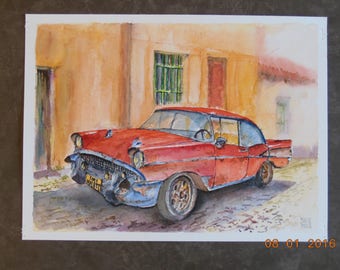 Atmosphere "CUBA" original watercolor on paper
