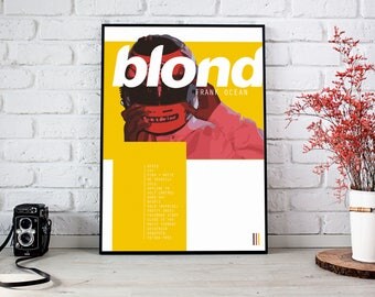 Frank ocean blonde poster, frank ocean album art blonde poster, frank ocean art, frank ocean blonde, frank ocean album print poster