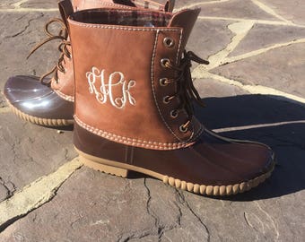 Monogram rain boots | Etsy