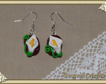 Burgundy flower 104003 earrings