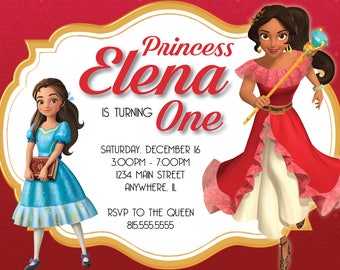 DIGITAL* Elena of Avalor Birthday Party Invitation