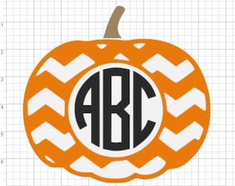 Layered Halloween Monogram Pumpkin SVG PDF EPS Dxf & Studio 3 Cut Files