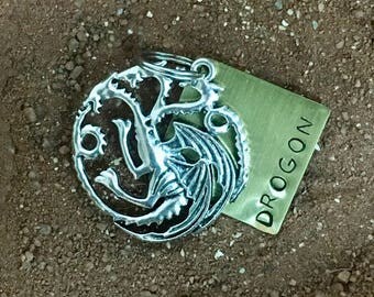 House Targaryen Pet ID Tag - Game of Thrones, Hand Stamped Tag