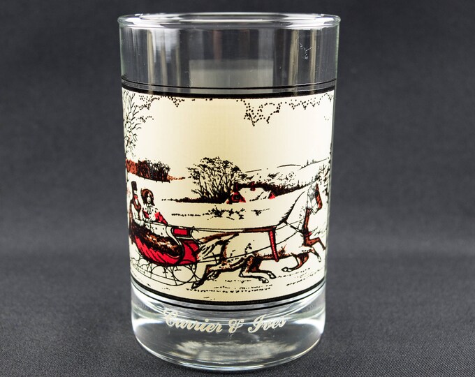 Classic Currier & Ives Wintertime Scenes Glass Set | Vintage Arbys Old Fashioned Glasses | 12 Oz Winter Glasses - Set Of 4