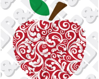 Teacher Apple svg, eps, pdf, dxf, jpg, png, .studio3 - Digital Cut file for Cricut or Silhouette
