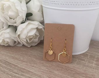 Earring Mewa Golden geometric pendant