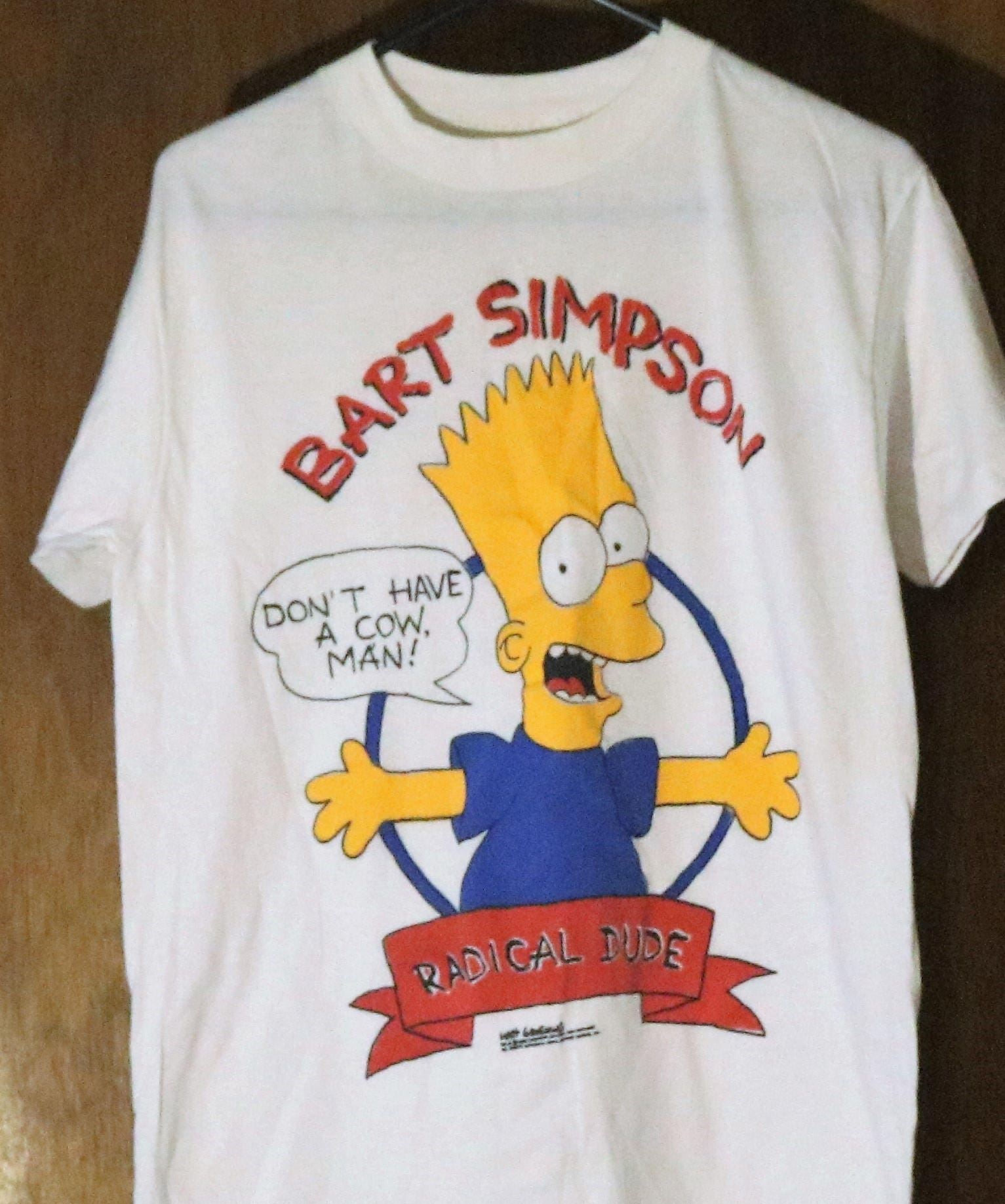 Vintage New Bart Simpson Dont Have A Cow Man 3547