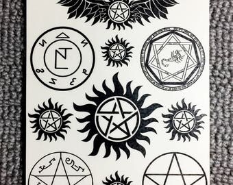 supernatural tattoo etsy supernatural tattoo etsy