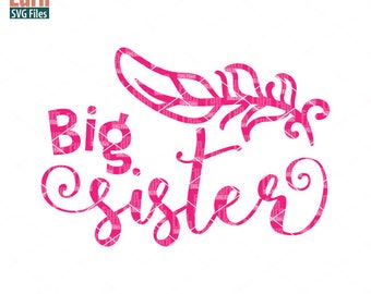 Big Sister svg, Birth Announcement, New born, feather, Sister, sibling svg, Family, Family svg, dxf, png, eps