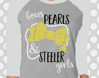 Bows, Pearls and Steeler Girls svg, Steelers svg, steeler svg, Cut file, SVG, Football svg, football, Philadelphia svg, commercial use, dxf