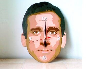 Michael Scott Wall Clock, wall clock, The Office clock, Unique wall clock, the office tv show, Home and Living
