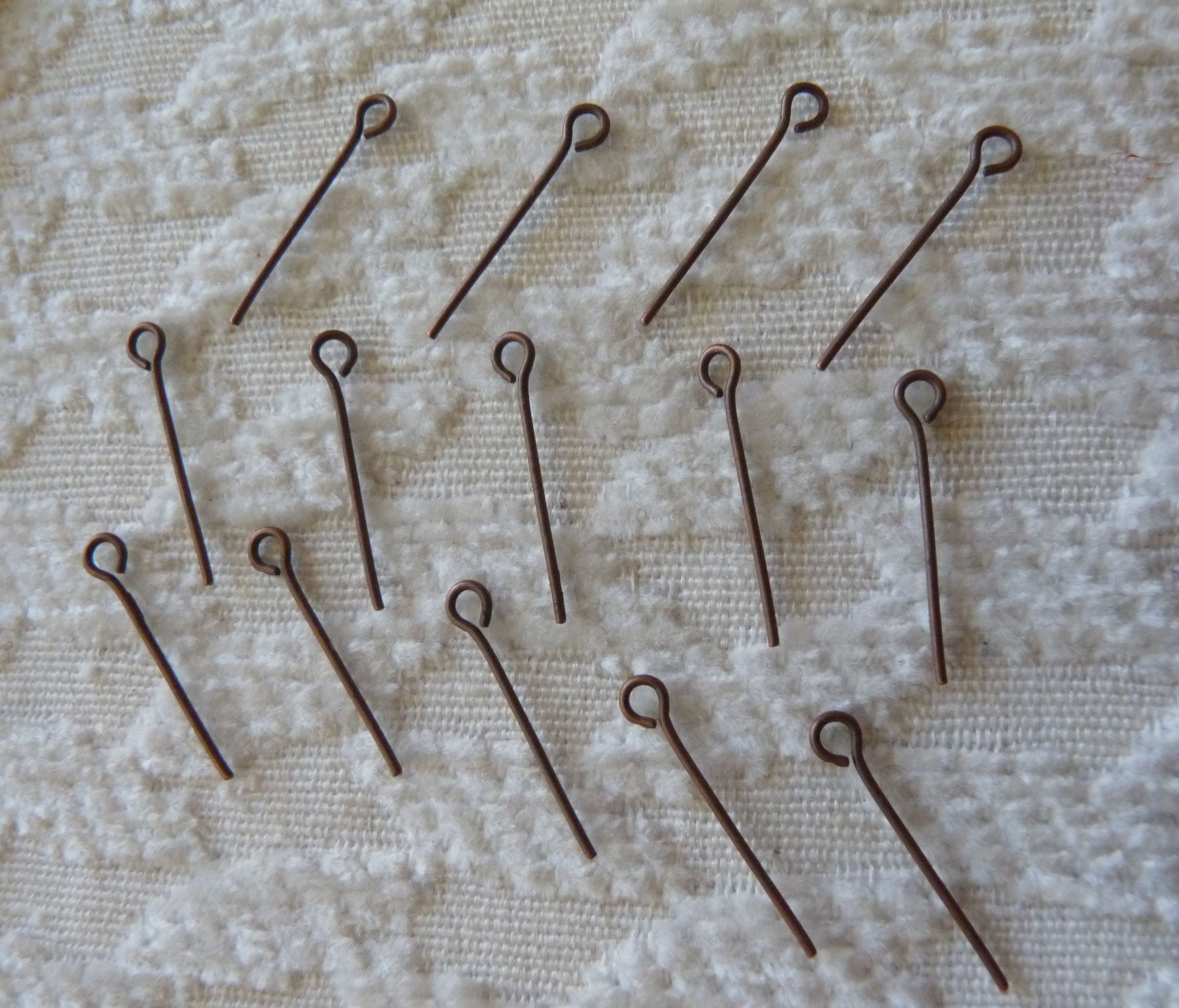 Copper Eye Pins 20mm Eyepins Antique Copper Tone Eye Pins