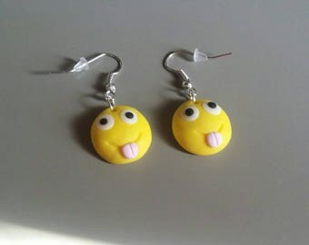 Funny Smiley Fimo polymer clay earrings
