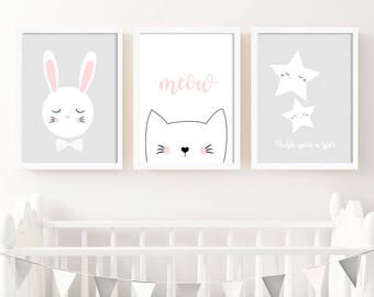 Nursery prints set of 3