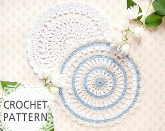 Crochet doily pattern, Crochet Doily, For beginnes, Home Decor, Round Crochet Pattern, Doilies, Download PDF