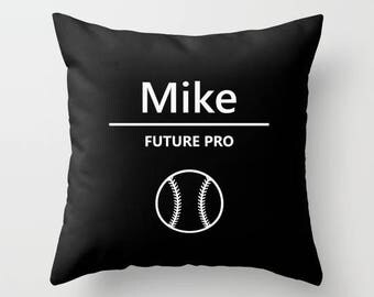 Personalized Baseball Nursery Decor Boy Baby Shower Gift Ideas, Boys Room Decor, Playroom Pillows, Throw Pillow Covers 20x20, 18x18 Pillow
