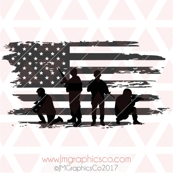 Download Soldiers American Flag Distressed SVG eps dxf png cricut