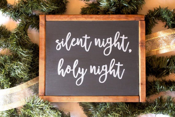 BUNDLE Silent Night Holy Night Two Rustic Wood Signs